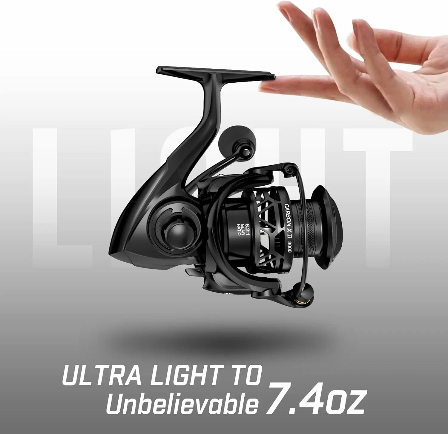 Spinning Reels, Light to 5.5oz,Upgrade Carbon Frame Rotor, 22LBs Max Drag, 10+1 Shielded BB, 6.2:1/5.2:1, Smooth Powerful Fresh