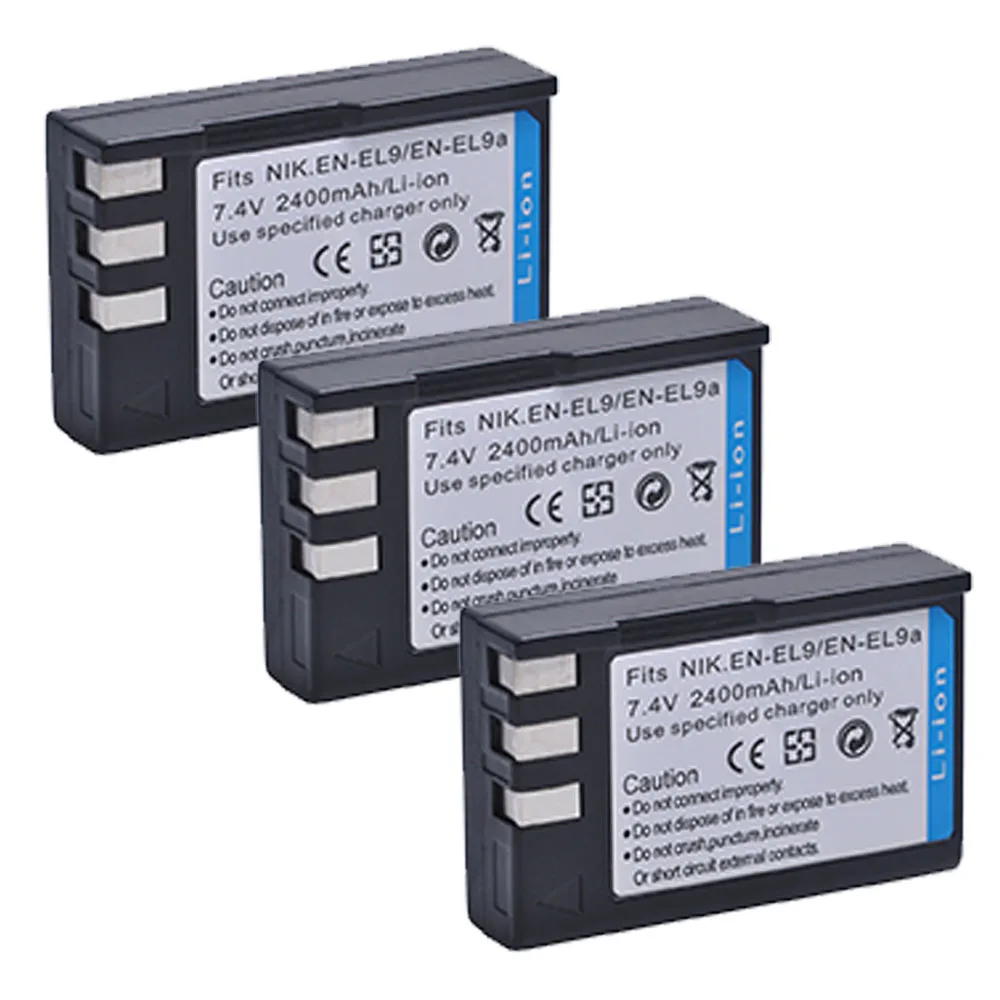 2400mAh ENEL9 EN-EL9 EN-EL9a Bateria EN EL9 EL9a Battery AKKU For Nikon EN-EL9a D40 D60 D40X D5000 D3000 Camera Accessories