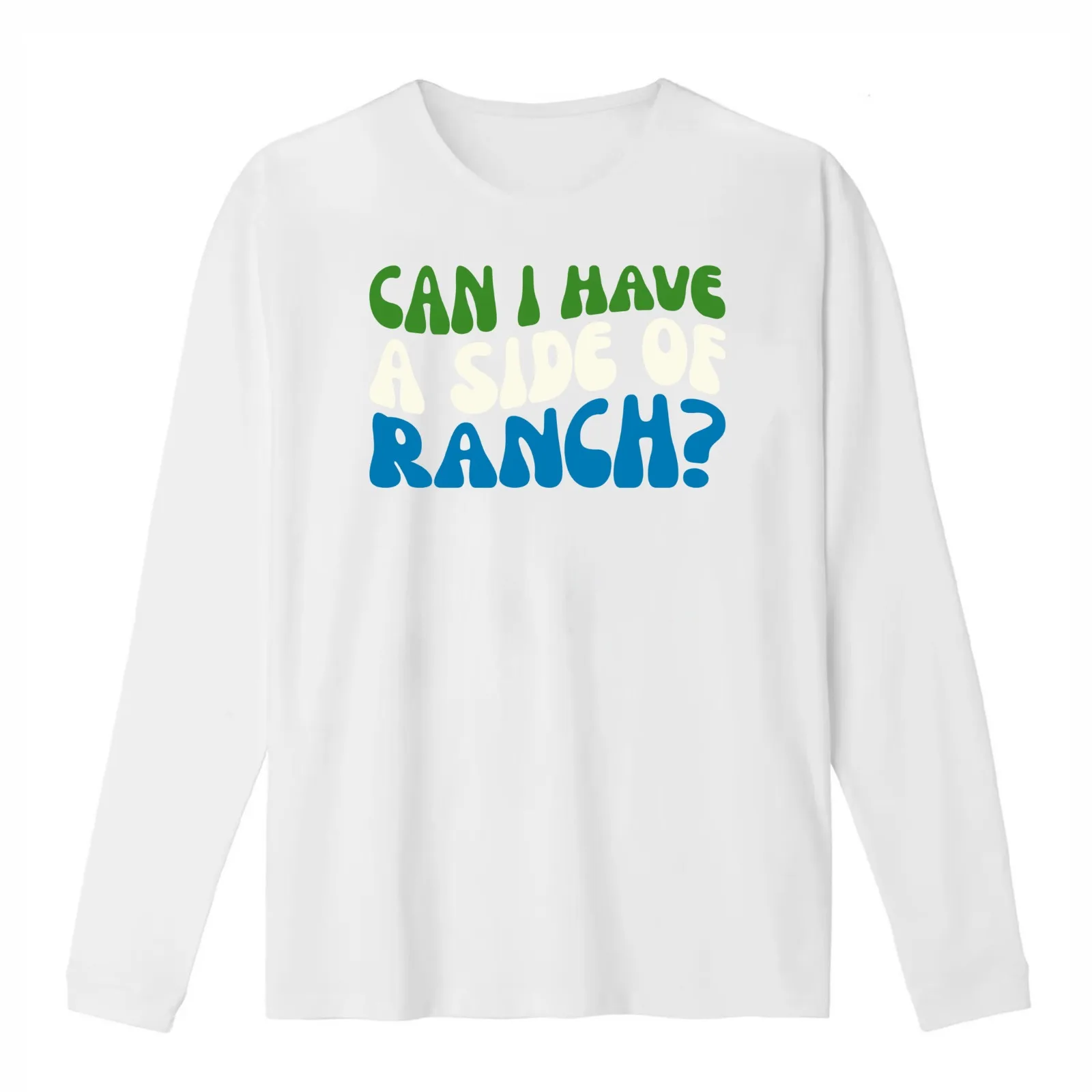 Can I Have a Side of Ranch? T-Shirt Summer Casual Cotton Tee Oversized Streetwear Tops Vintage Graphic Print 100% Cotton