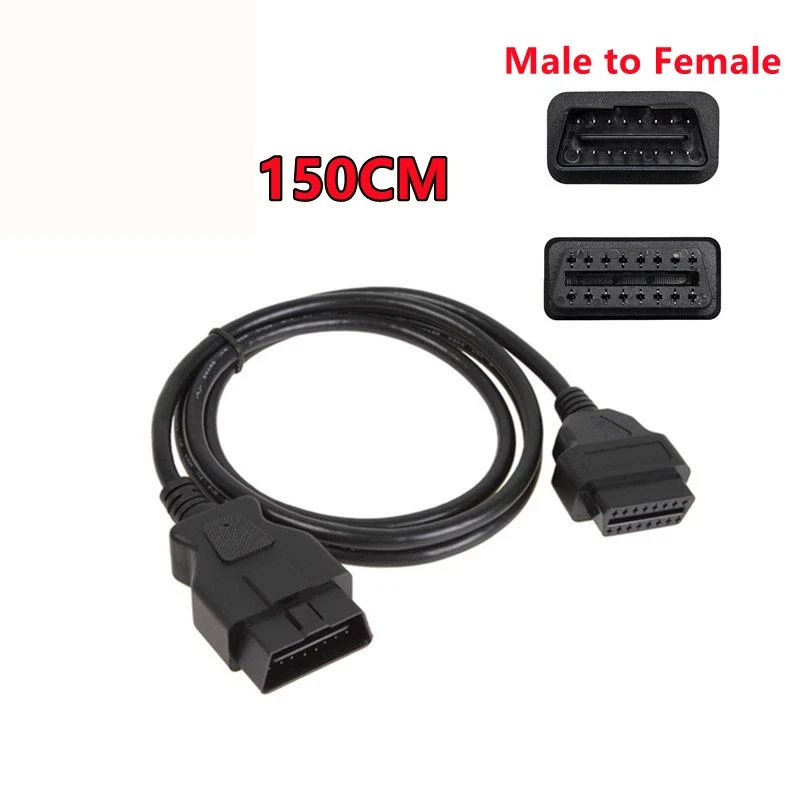 

Car OBD2 Extension Cable 16 Pin OBDII OBD 2 EOBD Extend 16pin Female to Male Connector for Car Diagnostic Tool 150CM