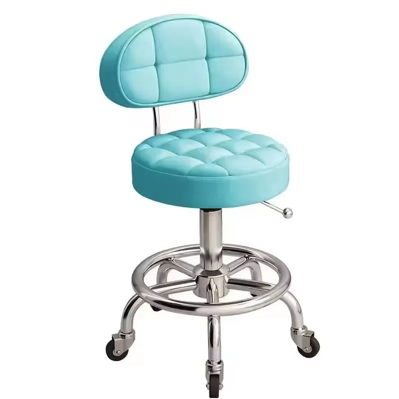 

Comfortable Doctor Office Chair Lab Stool Swivel Round Stool Height Adjustable Salon Stool with Backrest