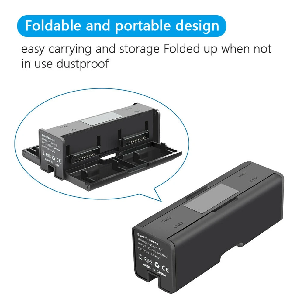 

4 In1 Multi Battery Charging Hub Digital LED Display For DJI Air 2S / Mavic Air 2 Drone Charger Accessories