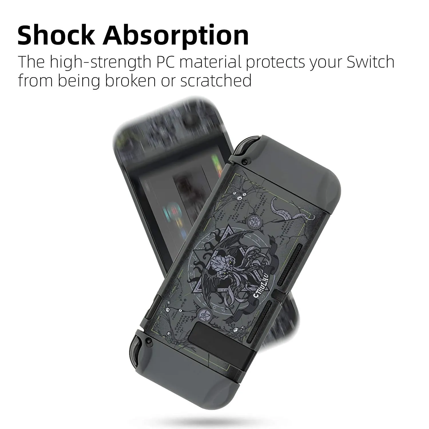 GeekShare Great Cthulhu Protective Shell Split JoyCon Case Fairy League Hard Case Cover Back Grip Shell for Nintendo Switch