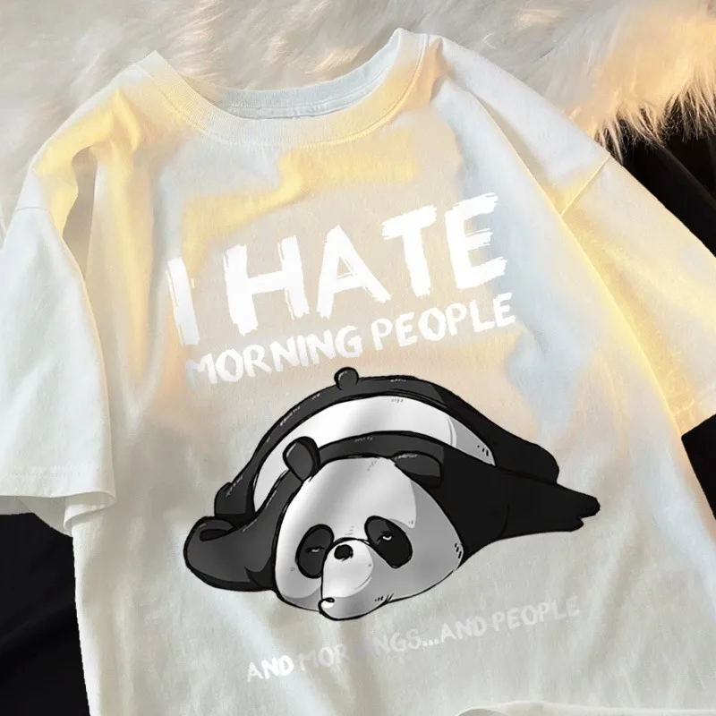 Eu odeio pessoas da manhã e pessoas da manhã unissex hip-hop solto camiseta elegante respirável confortável de secagem rápida