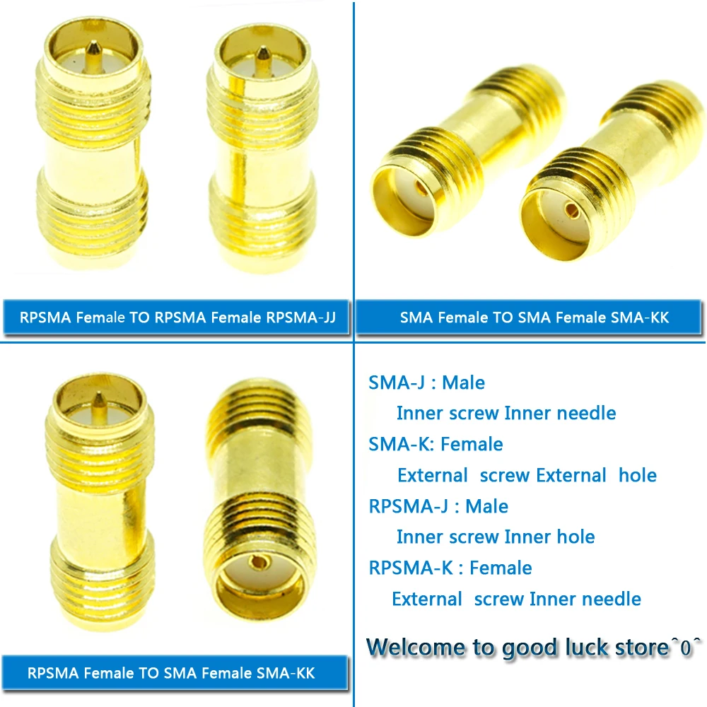 

1X Pcs SMA 2 Dual Female Kit Set SMA Female to SMA RP SMA Female Connectors Plug Gold Plated Straight Coaxial RF Adapters