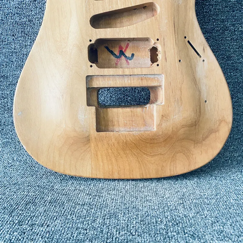 HB850  Natural Solid Alder Wood Floyd Rose Electric Guitar SSH Pickups Unfinished for Guitar Replace and DIY with Damages