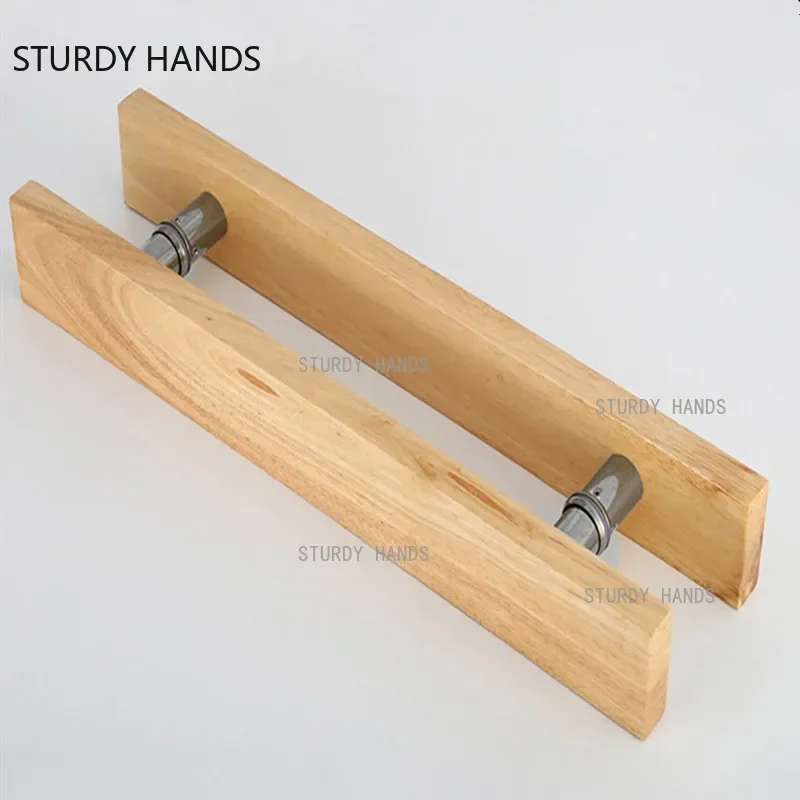 1set Glass Door Solid Wood Handles Bathroom Large Door Handle Indoor Customized Pulls Kitchen Cabinet Knobs Furniture Hardware