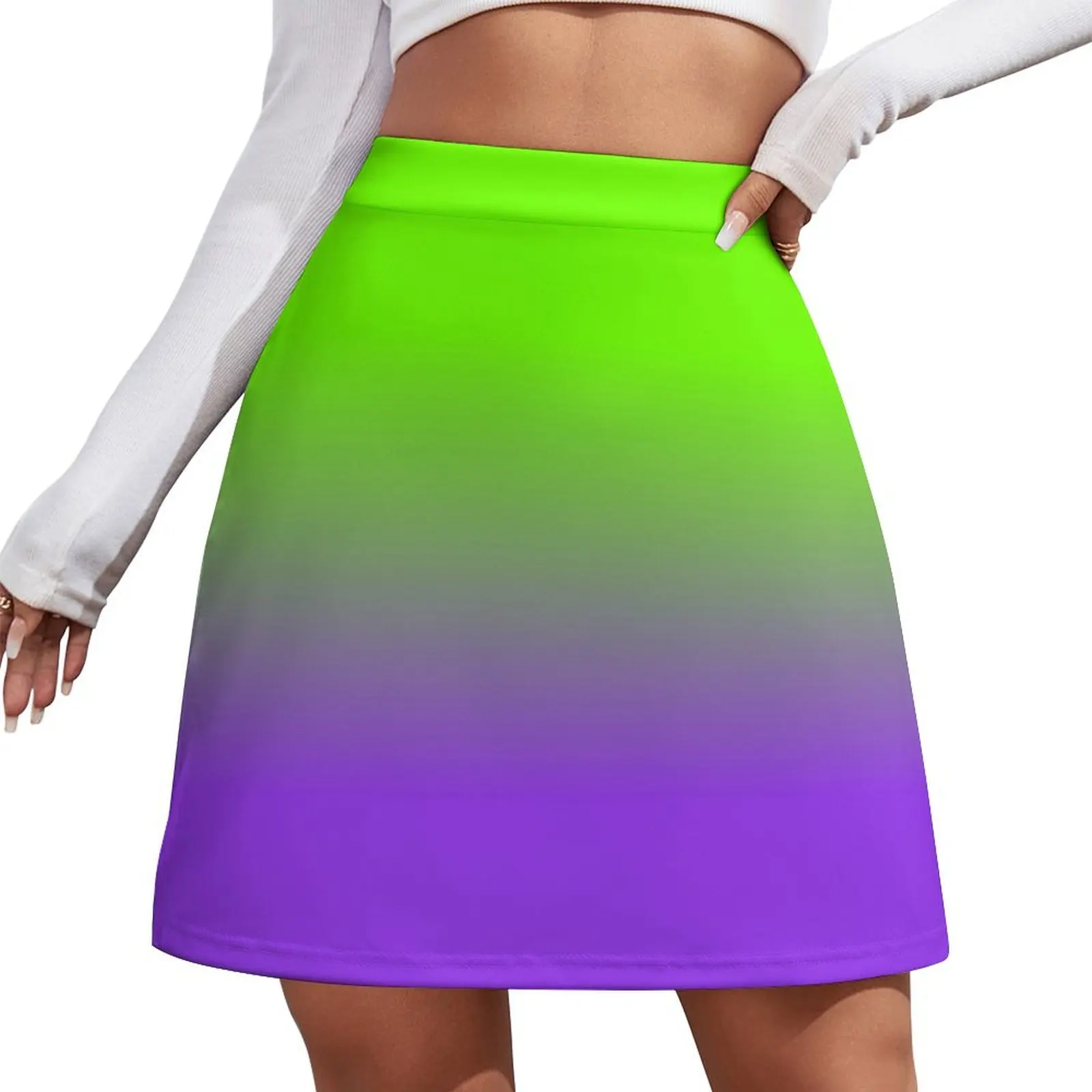 Neon Purple and Neon Green Ombré Shade Color Fade Mini Skirt fashion korean clothing 90s vintage clothes