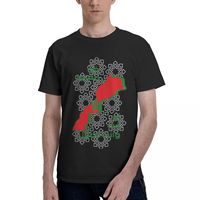 Vintage Morocco Flag T-Shirts for Men Round Collar Pure Cotton T Shirt Short Sleeve Tee Shirt Plus Size Tops