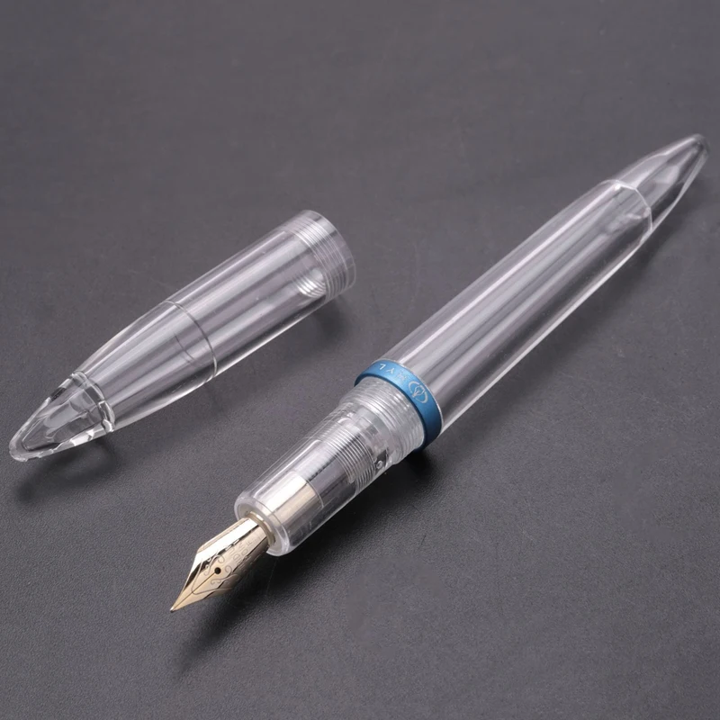 Горячая TTKK 4 шт. перьевая ручка с наконечником 0,5 мм и прозрачными ручками большой емкости офисные школьные принадлежности синий