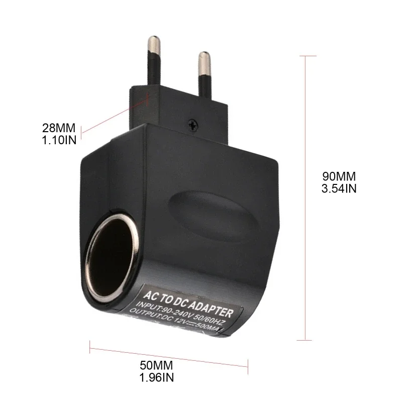 QXNY ยูนิเวอร์แซล 220V AC ถึง 12V DC อะแดปเตอร์แปลงไฟรถยนต์ 220V ถึง 12V บ้านไฟแช็กปลั๊ก EU