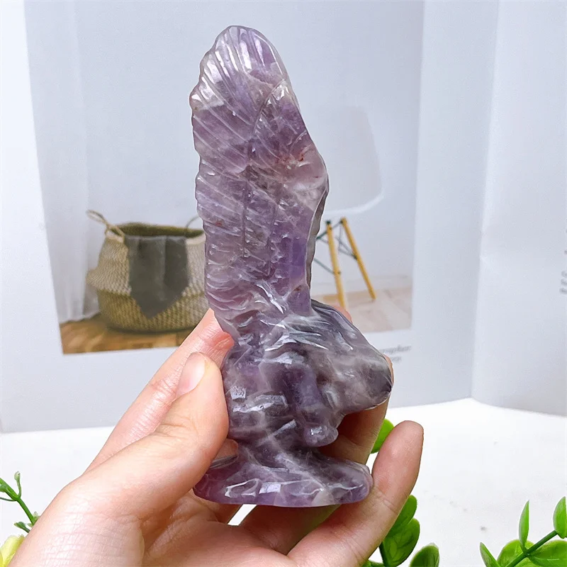 Natural Dream Amethyst Angel Girl Carving Halloween Decoration Aesthetic Feng Shui Healing Crystal Witch Reiki Gift 1PCS