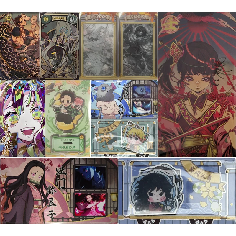 Anime Demon Slayer Quicksand Cards Kanroji Mitsuri Kochou Shinobu Iguro Obanai Uzui Tengen Collection Cards Birthday Gifts Toys