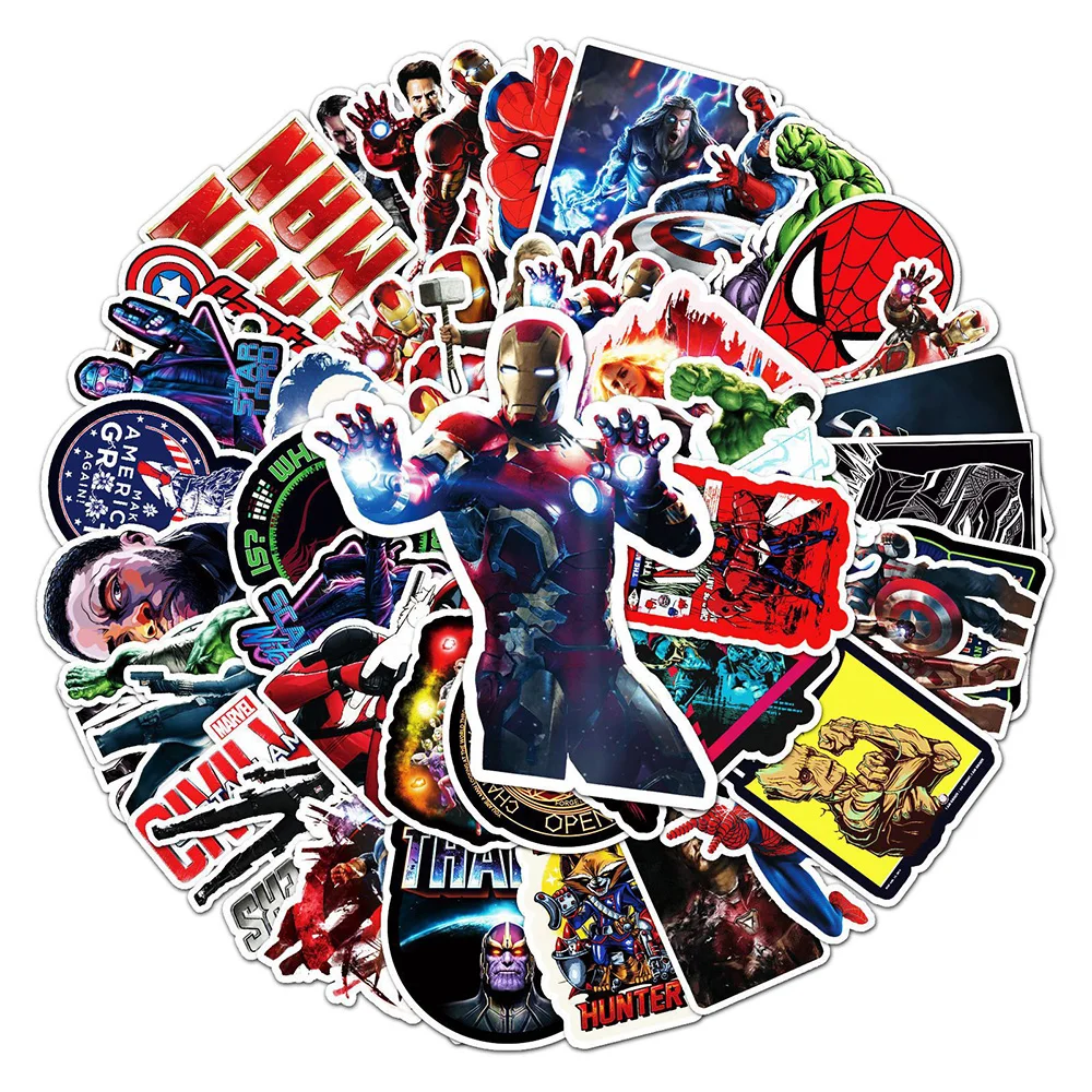 10/30/52PCS Disney Marvel The Avengers Super Hero Cartoon Stickers Graffiti Decals DIY Laptop Car Bike Toy Sticker For Kids Gift