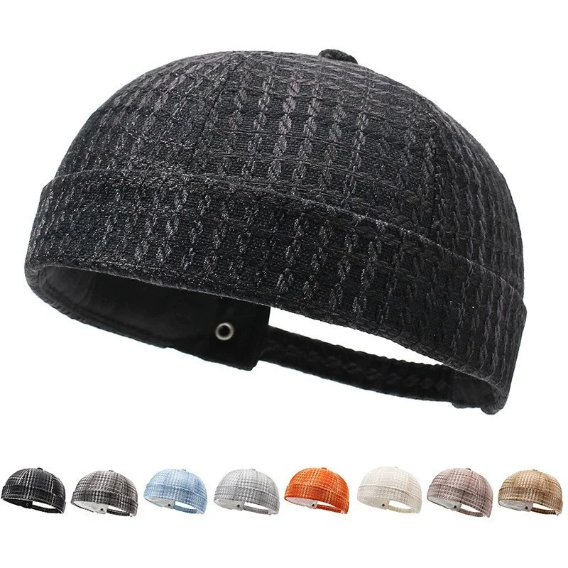 American Street Hip-Hop Sun Hat Retro Houndstooth Landlord Cap Fashionable, Versatile, Minimalist Bucket Hat