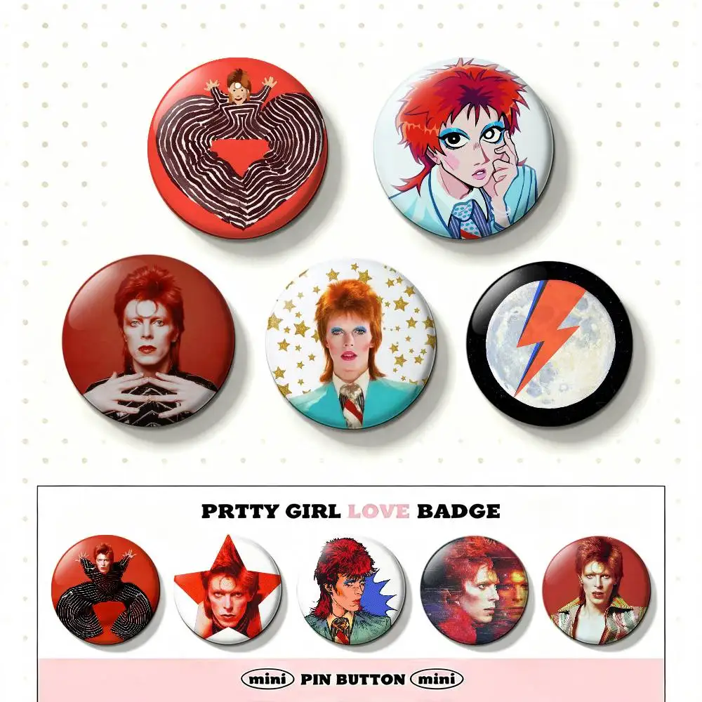 D-DavidS B-BowieS Badges 25 32 44 58 75 mm Round Fans Collect Friends Gifts Brooch Souvenir