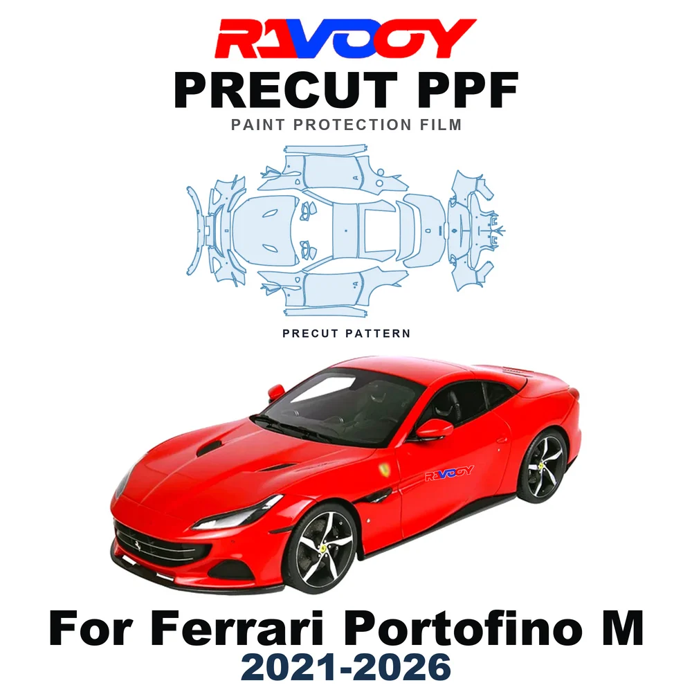 Precut PPF For Ferrari Portofino M 2021-2026 8.5mil TPU Paint Protection Film Hood Bonnet Bumper Headlight Self-Healing Fenders