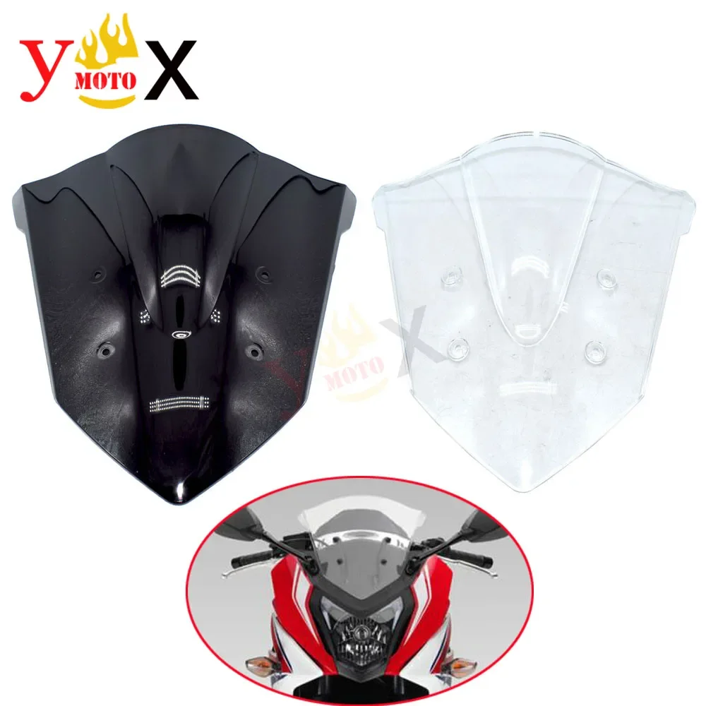CBR650 F 14-17 الزجاج الأمامي للدراجات النارية الزجاج الأمامي منحرف زجاج الرياح أسود/واضح لهوندا CBR650F CBR 650F 2014-2017 2015