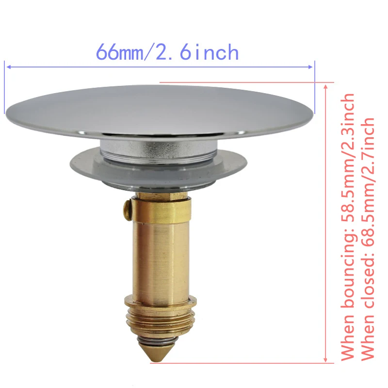 1pc 66mm Bathtub Shower Room Bounce Plug Bouncing Core Basin Bouncing Pop-Up Floor Drain Fittings Wholesale