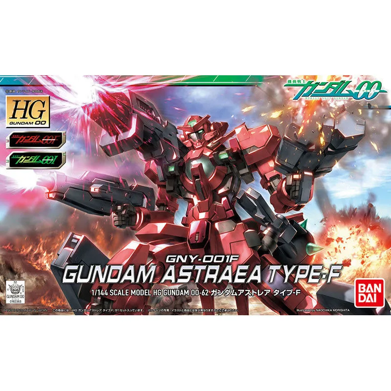 In Stock Genuine Bandai Assembly Original  HG 00 62 1/144 Astrea Type-F GUNDAM ASTRAEA TYPE-F Anime Action Figure Dolls Ornament