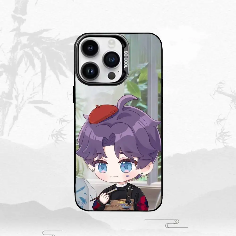 حافظة هاتف L-Love And D-Deepspace لهاتف iPhone17,16,15,14,13,12,11 Plus، Pro Max غطاء أسود غير لامع مقاوم للصدمات