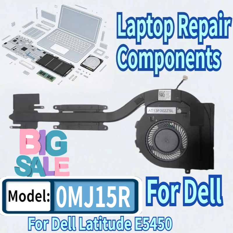 

CN-0MJ15R 0MJ15R MJ15R AT13F003ZCL Radiator For Dell Latitude E5450 Cooling Fan Heatsink