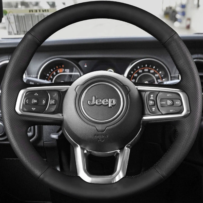 Customized  Car Steering Wheel Cover For Jeep Wrangler JL 2018 2019 Gladiator JT 2020 2021 DIY Original Steering Wheel Braid