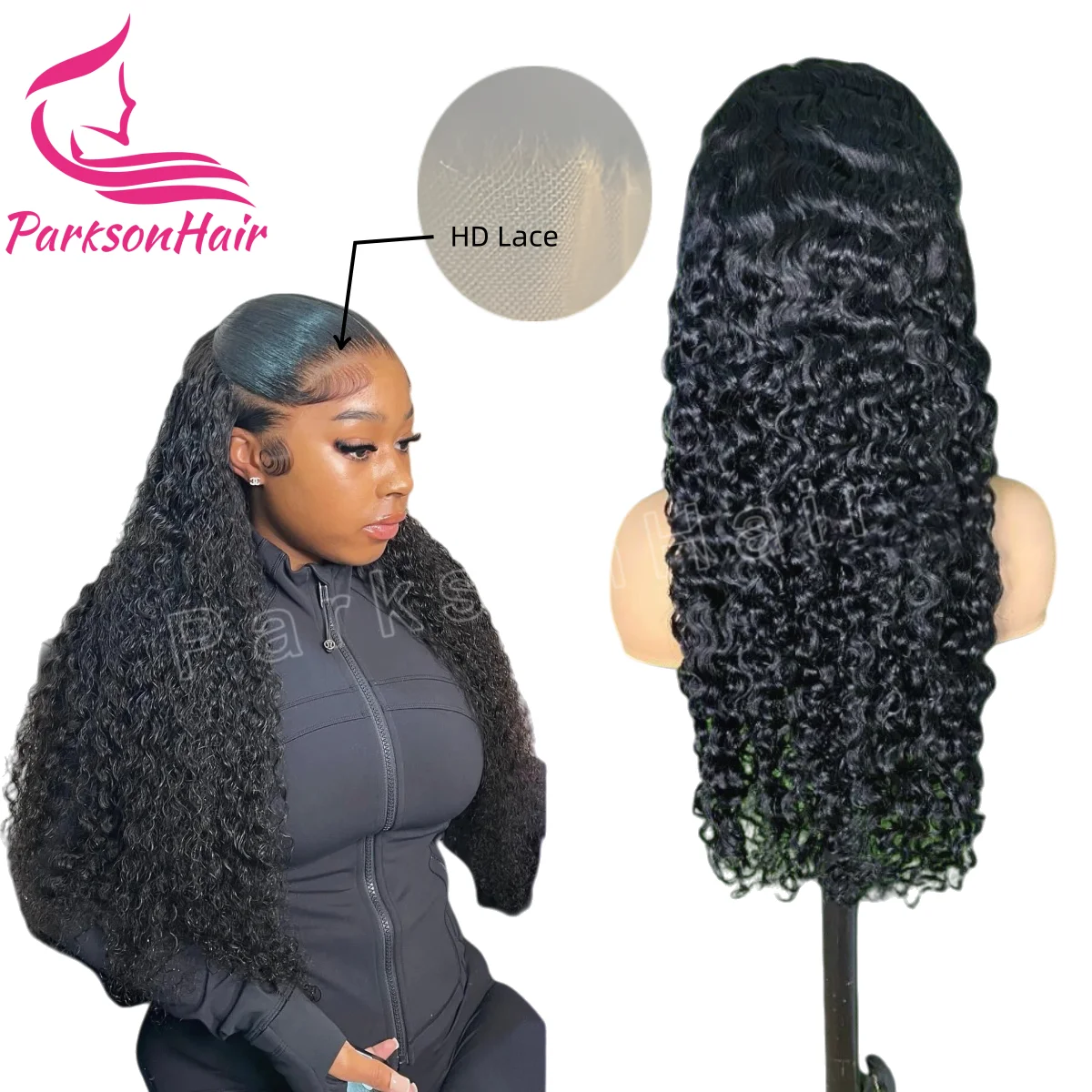 

36 In HD Lace Wigs 100% Human Hair 13x4 HD Full Lace Frontal Wig Pre-Plucked 200% Density Curly Human Hair Wig Spiral Curly Wigs