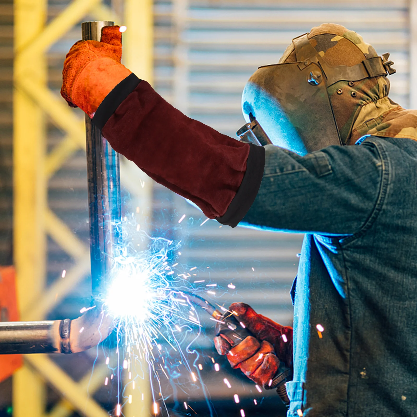 

1Pair Arm Protection Welding Sleeves Fire Resistant Working Guards for Labor Garden Grill Camp Stove Jobs Unisex Lightweight