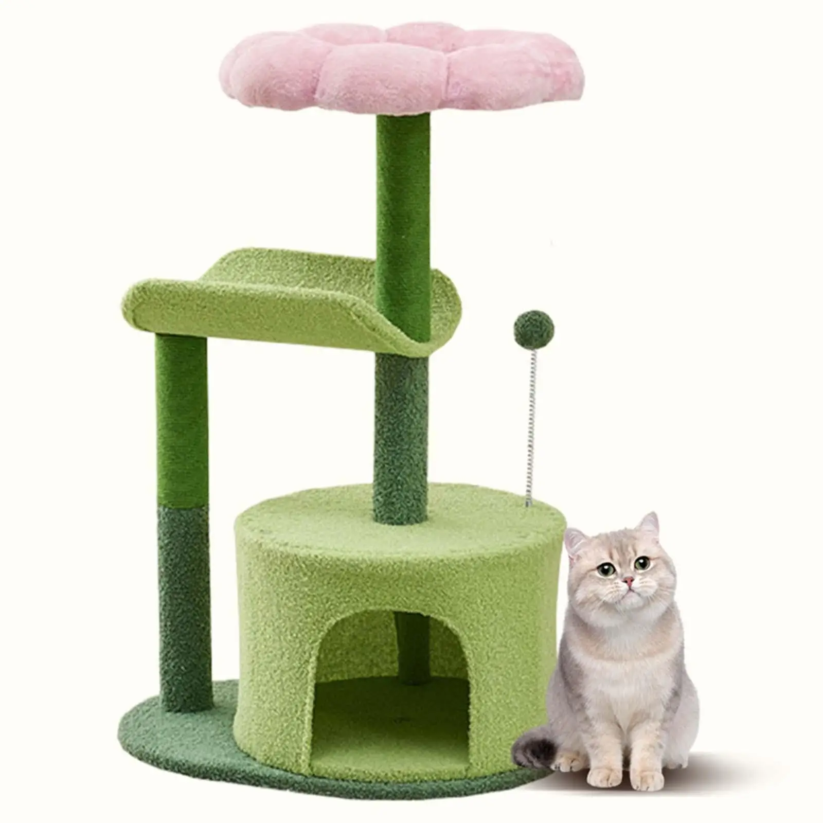 Cat Tree for Indoor Cats Playing House Bed Kitty Grinding Claw Activity Center Multi Levels Scratching Post Climbing Frame Tower