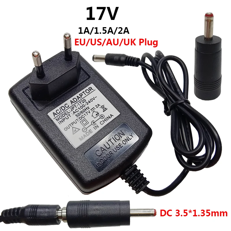 17v Power Supply 3.5x1.35mm 17v Universal Power Adapter 17 Volt DC3.5mm 1A 1.5A 2A 5.5*2.5mm AU UK US EU Plug Transformer