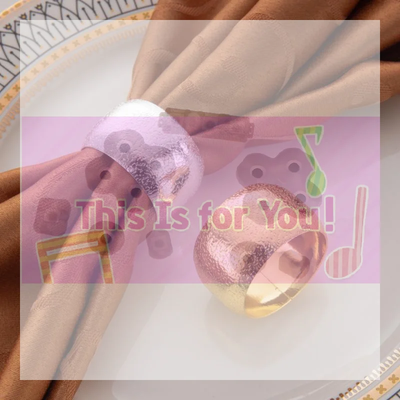【MA】Reusable Metal Napkin Rings Hammer Pattern Dinner Napkin Holders For Wedding Dining Table Decor