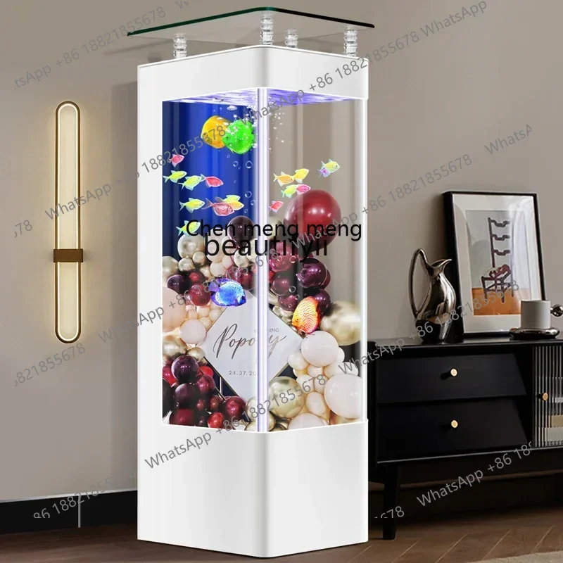 ss cn8350 ss 8350 Light Luxury Household Fish Tank Small Integrated Vertical Change Water Back Filter Floor Loop Filter Fish Glo