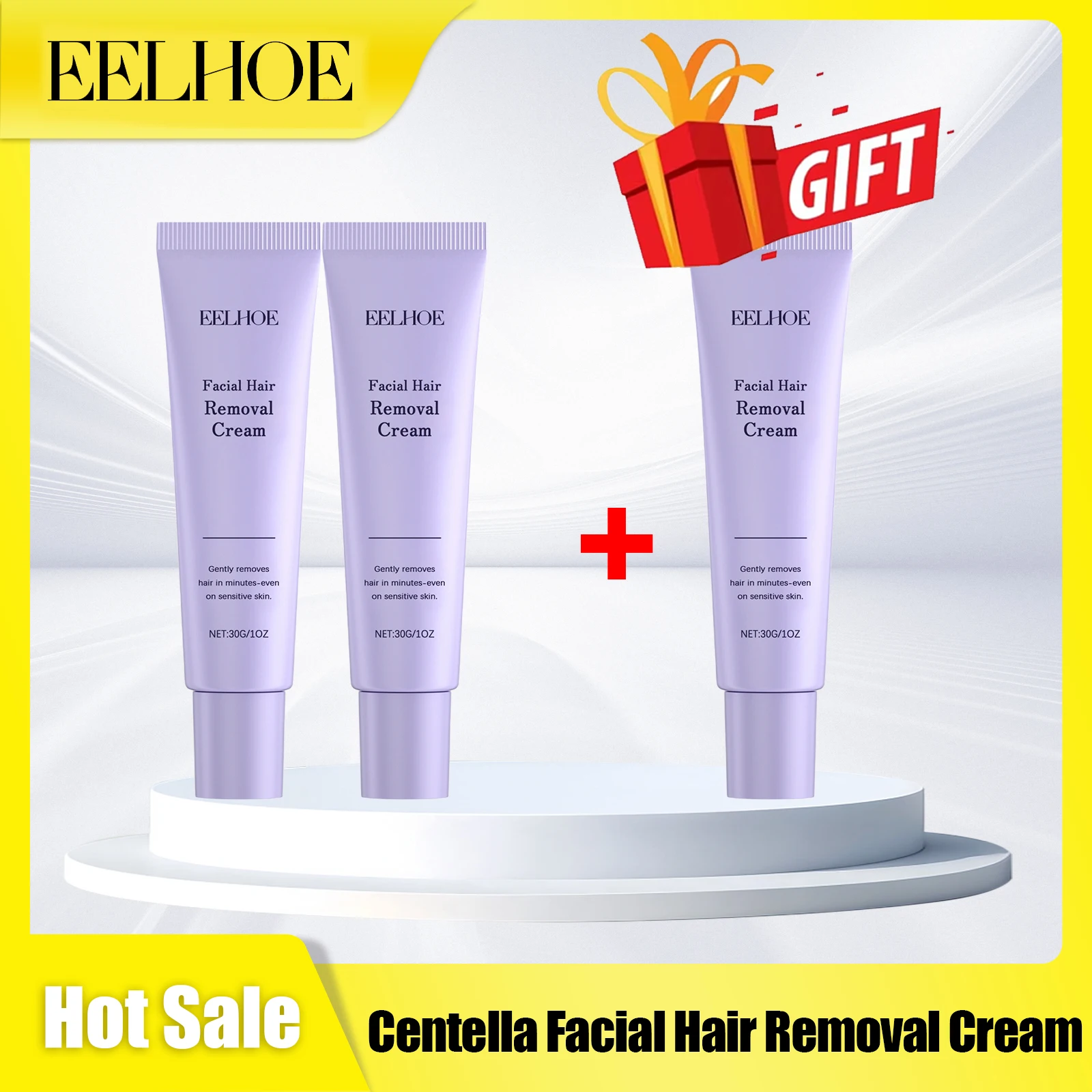 Eelhoe Centella كريم إزالة شعر الوجه امرأة اللحية تقليل إعادة نمو غير مزعجة دائم الشفاه نمو الشعر المانع 30 جرام #4