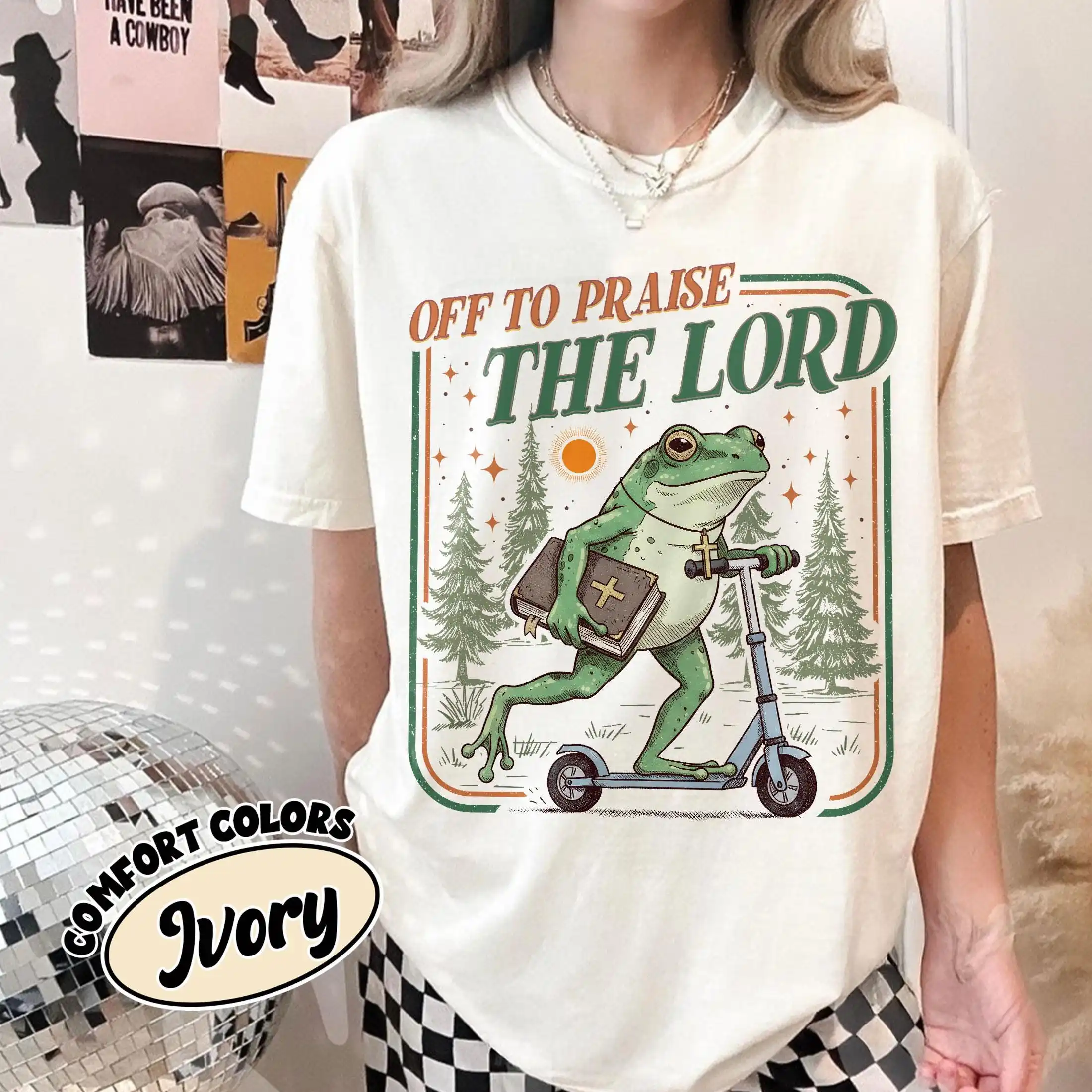 Christian Frog Off To Praise The Lord Gift Tee T-shirt, Bible Study, Jesus Shirt Designs Gift Tee T-shirt