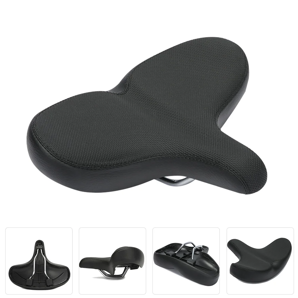

Extra Wide Saddle Comfortable Shock Absorption Cycling Seat For Mountain Road Durable Waterproof Bike Cushion Widen Saddle