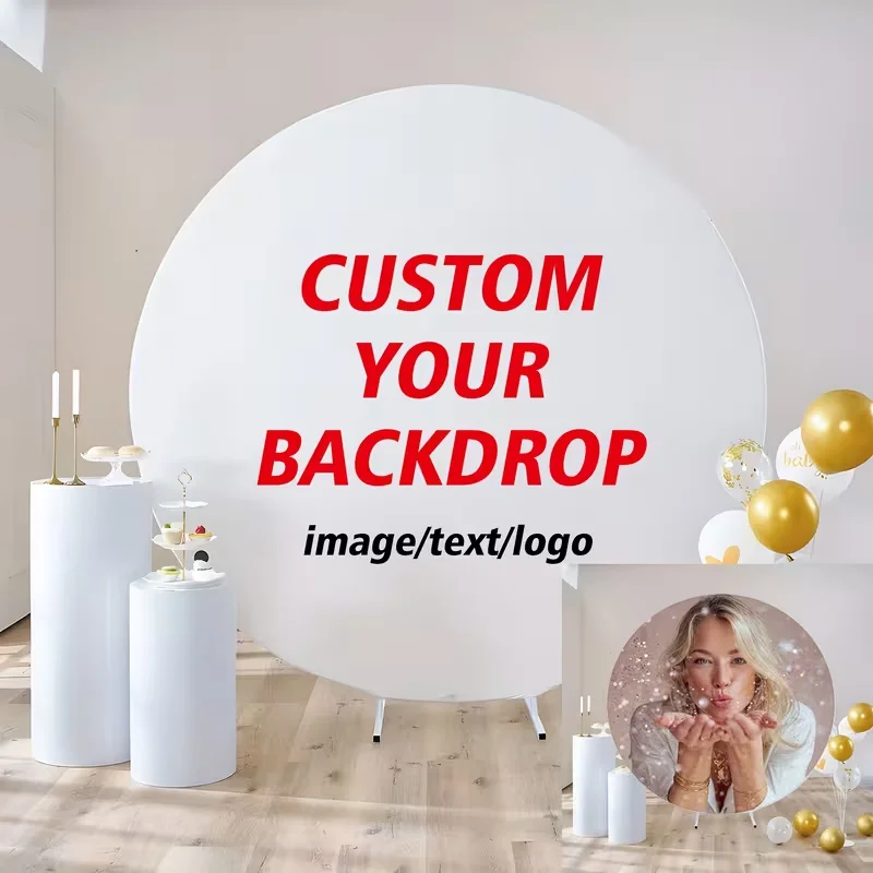 Yeele – housse de fond de scène circulaire personnalisée, image/logo/texte personnalisés, fond rond pour décoration de fête de naissance, d'anniversaire ou de mariage