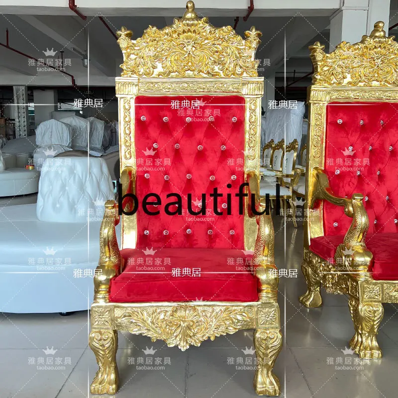 

European high-end king chair hotel clubhouse photography building sofa chair custom luxury high backrest leisure chair