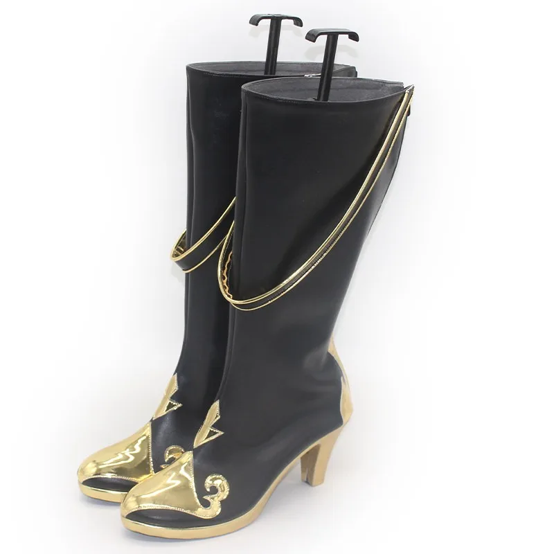Lucia Cosplay Shoes Game GRAY RAVEN PUNISHING Black High Heels Big Size Halloween Boots PU Leather Shoes Custom Made