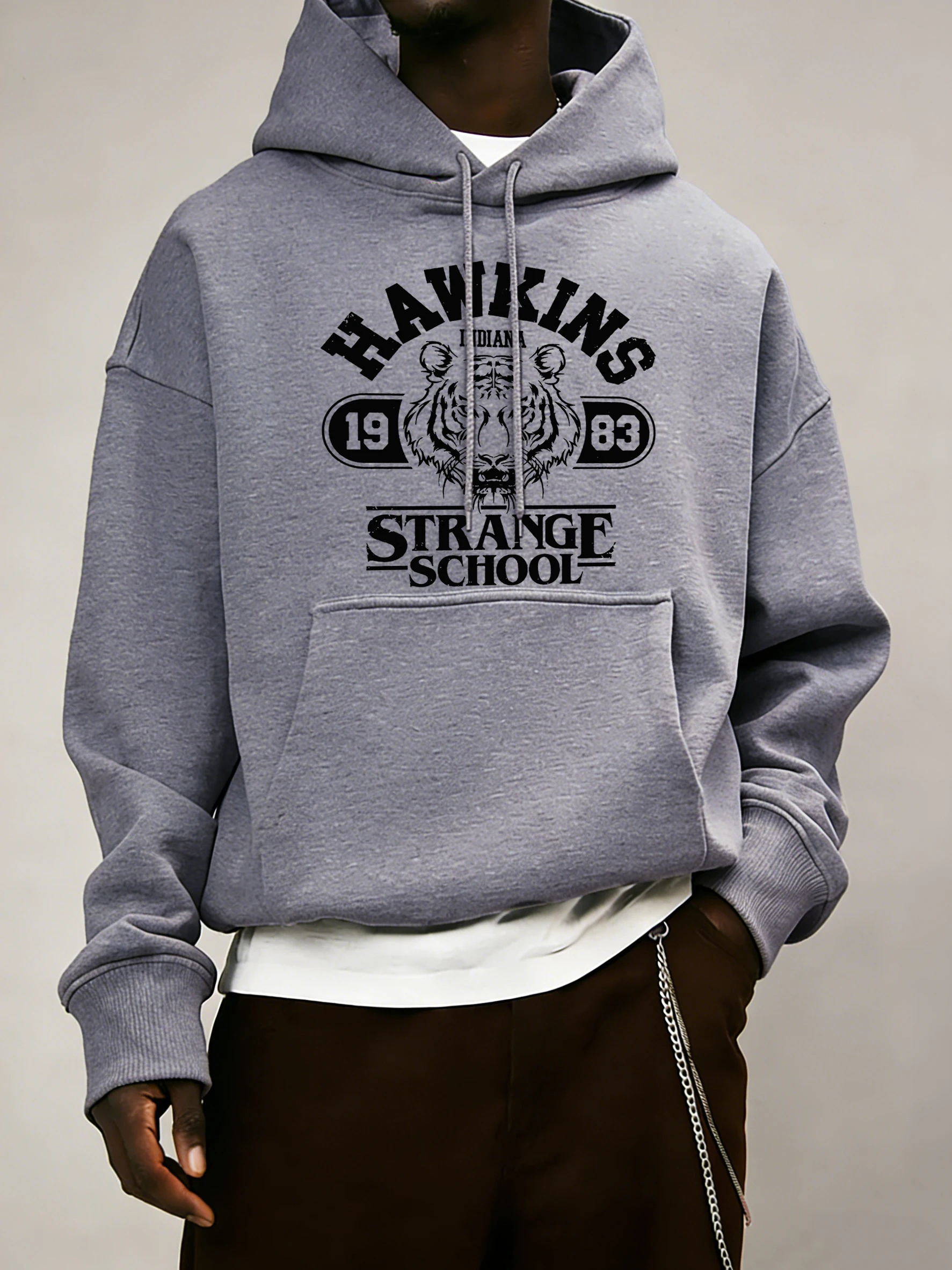 Strange School 1983 Drucke Herren Tägliche Kleidung Mode Lose Hoodies All-Match Street Unisex Pullover Fleece Herbst Langarm