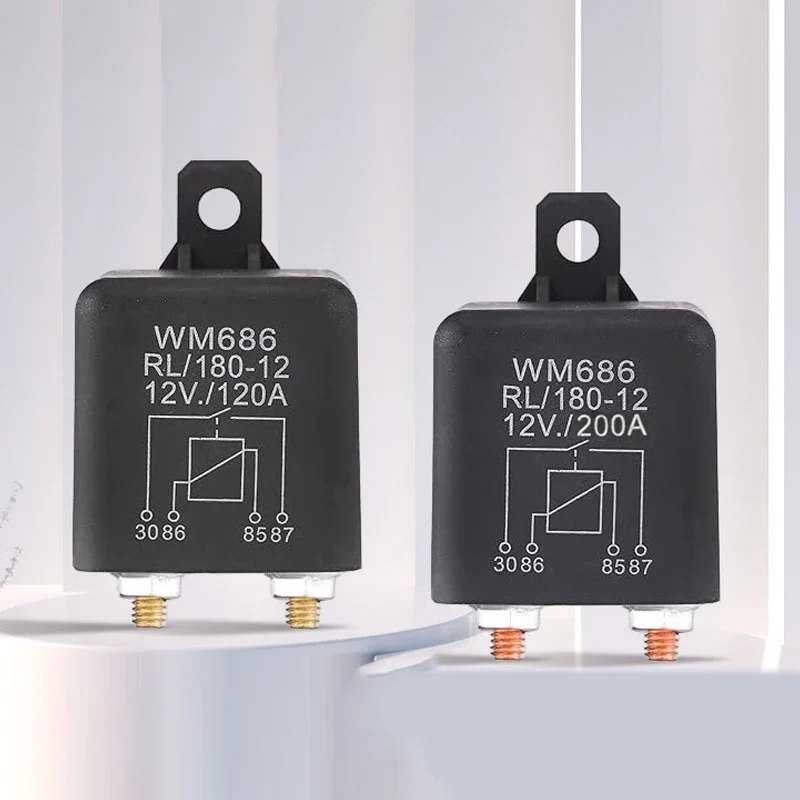 تيار مستمر 12 فولت 24 فولت 100A 120A 200A WM686 التتابع 4 دبوس عادي مفتوح سيارة بدال بداية التشغيل للبطارية تشغيل/إيقاف سبليت تهمة التتابع التبديل #1
