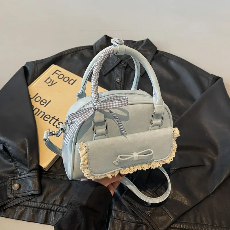 

Модные женские сумки Advanced Sense из искусственной кожи с узлом-бабочкой, новинка 2024, универсальная сумка через плечо, милые сумки на плечо большой вместительности