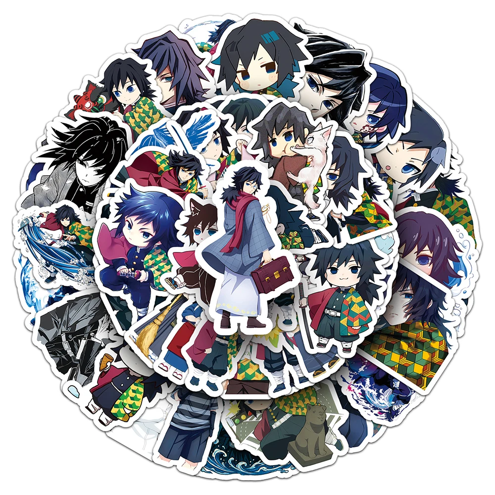 10/30/50pcs Demon Slayer Anime Tomioka Giyuu Stickers Kawaii Cartoon Decals Laptop Guitar Suitcase Phone Cute Sticker Decoration