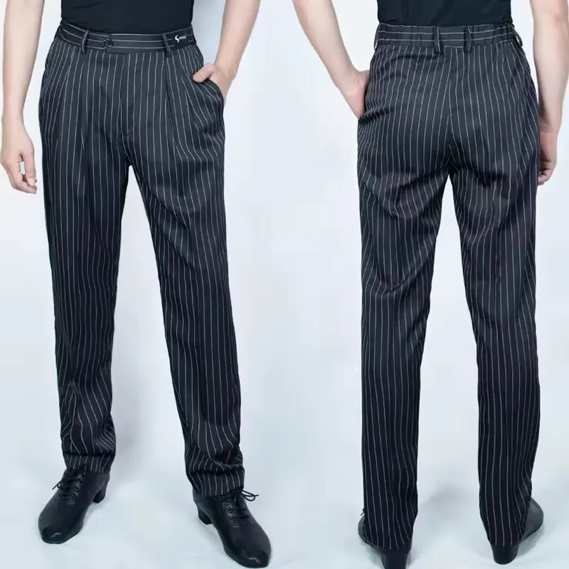 

New Arrival Men Stripe Latin Dance trousers Black Mens Ballroom Dance Pants Dance Wear Practice/Performance 2 models