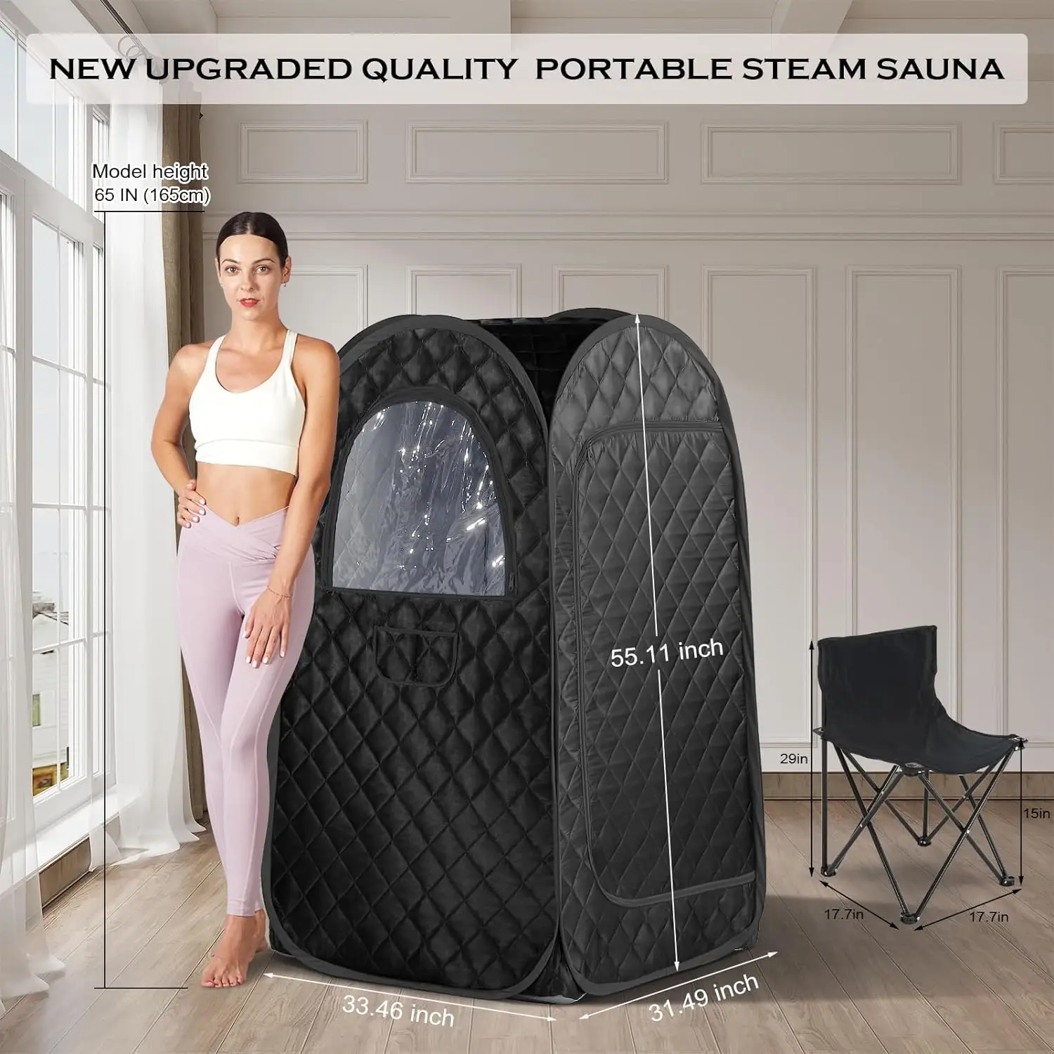 Sauna Uap Portabel Hitam 4L Steamer Sauna Uap Portabel untuk Dijual