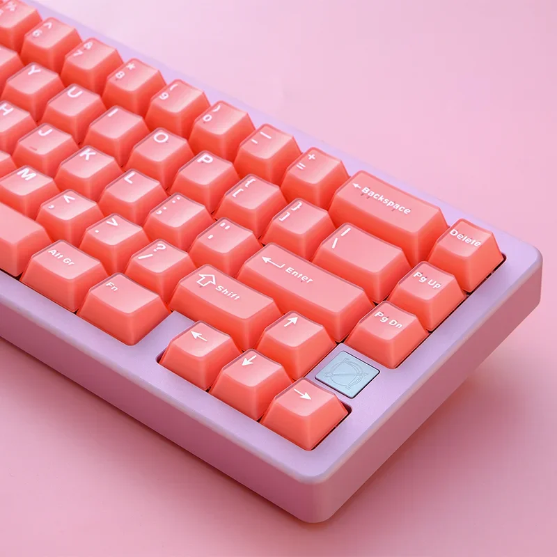 114-Key Aifei Orange Red ABS Keycaps - Cherry Profile, Double-Shot, Semi-Transparent for Mechanical Keyboards
