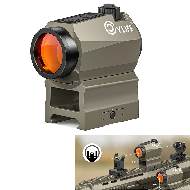 

CVLIFE Red Dot Sight Motion Awake 2 MOA Reflex Optics 1x20mm Compact Rifle Scope for 21mm Picatinny Rail Absolute Co-Witness
