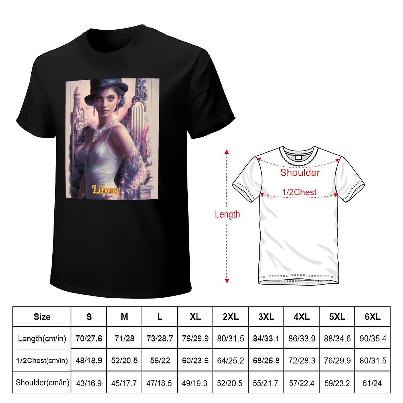 Libra Zodiac, whimsical lady, libra girl sexy T-Shirt Plus Size Basic Short Sleeve Top