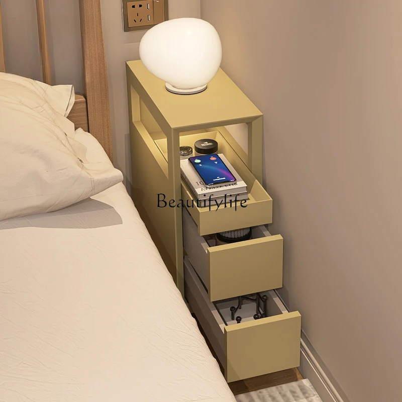

Extremely narrow paint bedside table mini small apartment
