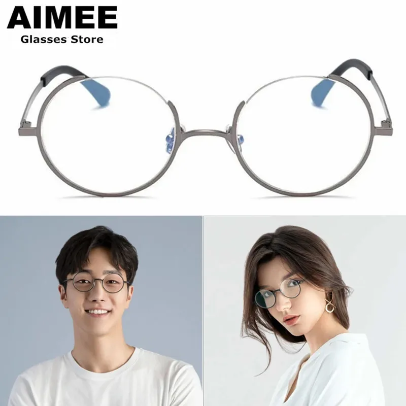 

Three-fourths Creative Design Eyeglasses Men Round Optical Prescription Glasses Frame Women Handmade Myopia Reading Eyewear New